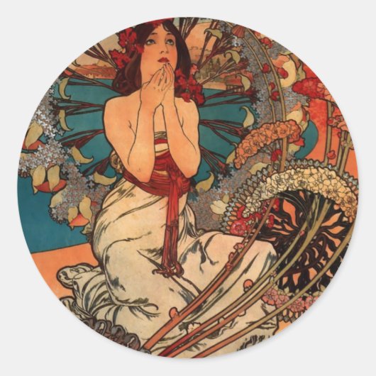 Sticker Rond Alfons Mucha Monaco Monte Carlo (Devant)