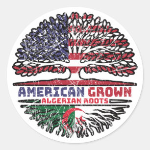 Sticker Rond Algérie Algérie États-Unis d'Amérique États-Unis