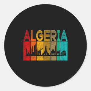 Sticker Rond Algérie Vintage J'aime Algérie Carte Algérie Footb