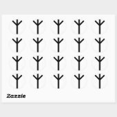 STICKER ROND ALGIZ RUNE (Feuille)