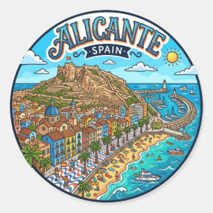 Sticker Rond Alicante, Espagne Espagne