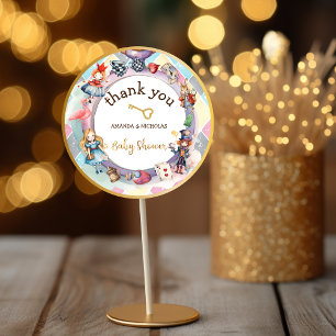 Sticker Rond Alice au baby shower des merveilles merci