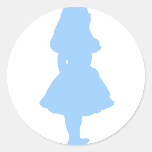 Sticker Rond Alice au Pays des merveilles bleu (Devant)