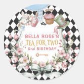 Sticker Rond Alice au pays des merveilles Cadre de fleurs 2e an (Devant)