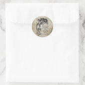 Sticker Rond Alice au pays des merveilles; Cheshire Chat avec A (Sac)