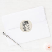 Sticker Rond Alice au pays des merveilles; Cheshire Chat avec A (Enveloppe)
