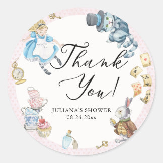 Sticker Rond Alice au Pays des Merveilles Douche Fantaisiste