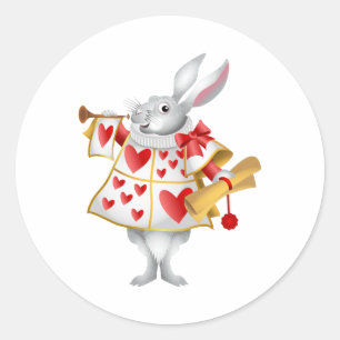 Sticker Rond Alice au pays des merveilles Héraut du lapin blanc