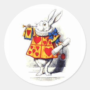 Sticker Rond Alice au pays des merveilles Le lapin blanc de Ten