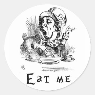 Sticker Rond Alice au pays des merveilles - mangez-moi