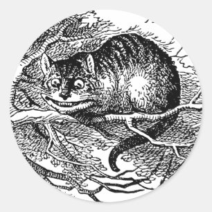 Sticker Rond Alice au pays des merveilles vintage, Chat du Ches