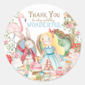 Sticker Rond Alice Aventures dans Woderland Anniversaire Tea Pa (Devant)