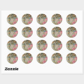 Sticker Rond Alice Cheshire Chat Wonderland Tree Garden (Feuille)