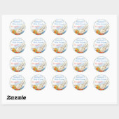 Sticker Rond Alice dans le baby shower blanc de fille de lapin (Feuille)