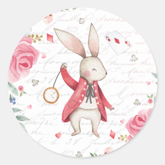 Sticker Rond Alice dans l'Onederland 1er anniversaire Tea Party (Devant)