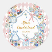 Sticker Rond Alice dans l'Onederland Anniversaire lunaire (Devant)