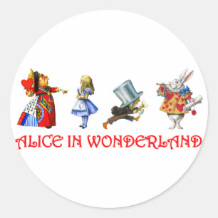 STICKER ROND ALICE EN WONDERLAND