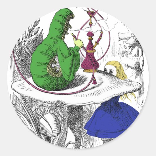 Sticker Rond Alice et la Caterpillar (Devant)