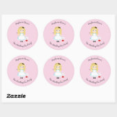 Sticker Rond Alice et son Tea Party (Feuille)