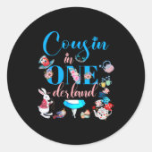 Sticker Rond Alice In Onederland Family Cousin Of The Birthday (Devant)