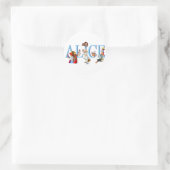 STICKER ROND ALICE IN WONDERLAND & AMIS (Sac)