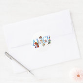STICKER ROND ALICE IN WONDERLAND & AMIS (Enveloppe)