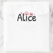 Sticker Rond Alice nom joli design (Sac)