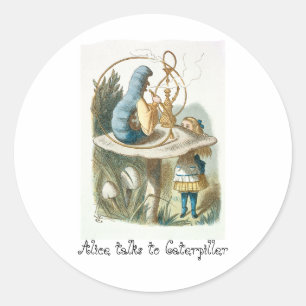 Sticker Rond Alice parle au Chenille
