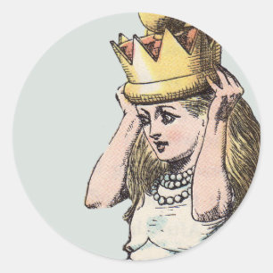 Sticker Rond Alice vintage dans l'autocollant de pays des merve