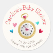 Sticker Rond Alice Wonderland Douche d'anniversaire (Devant)