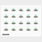 Sticker Rond Alien (Feuille)