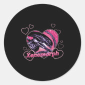 Sticker Rond Alien 3 Valentine's Day Loving Xenomorph Heart Rtr (Devant)