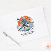 Sticker Rond Alien armé dangereux (Enveloppe)