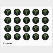 Sticker Rond Alien Asl Gesture main sourde Perte d'audition Sen (Feuille)