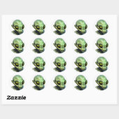 Sticker Rond Alien Big Green Eyes (Feuille)