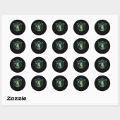 Sticker Rond Alien Bigfoot Sasquatch OVNI Enlèvement Aliens Cad (Feuille)