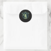 Sticker Rond Alien Bigfoot Sasquatch OVNI Enlèvement Aliens Cad (Sac)