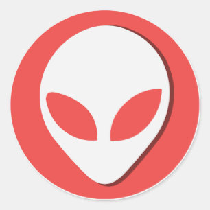 Sticker Rond Alien chanceux (rouge)