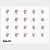 Sticker Rond Alien comme cuisinier avec Cookbook (Feuille)