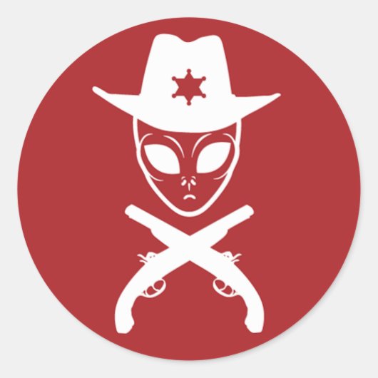 Sticker Rond Alien Cowboy (Devant)