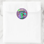Sticker Rond Alien Dans l'espace extra-atmosphérique amusant En (Sac)