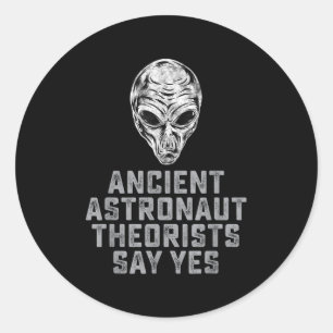 Sticker Rond Alien De L'Espace Extérieur Théoristes D'Astronaut