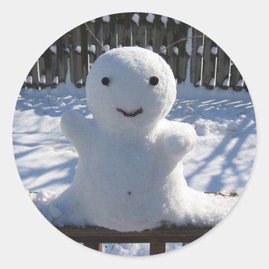Sticker Rond Alien de neige (Devant)