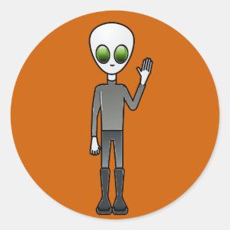 Sticker Rond Alien Dude