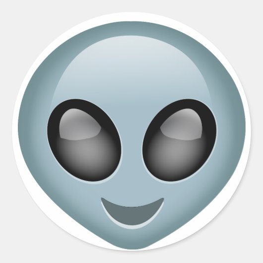 Sticker Rond Alien extraterrestre Emoji (Devant)