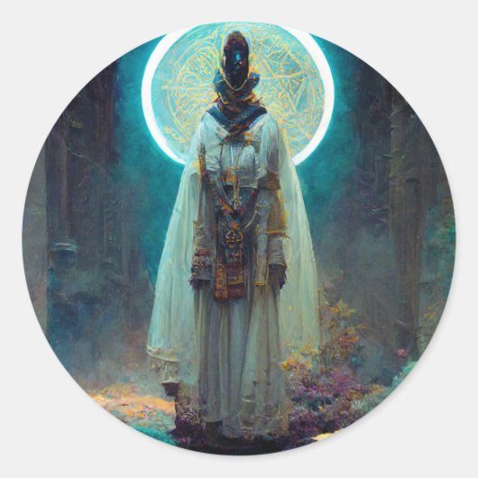 Sticker Rond Alien Fae 2 Imaginaire Sci-Fi (Devant)