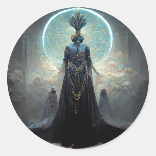 Sticker Rond Alien Fae 3 Imaginaire Sci-Fi (Devant)