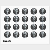 Sticker Rond Alien Grey (Feuille)