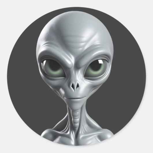 Sticker Rond Alien Grey (Devant)