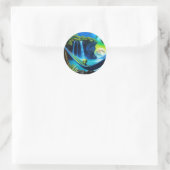 Sticker Rond Alien Hammock sur Beach Vacances (Sac)